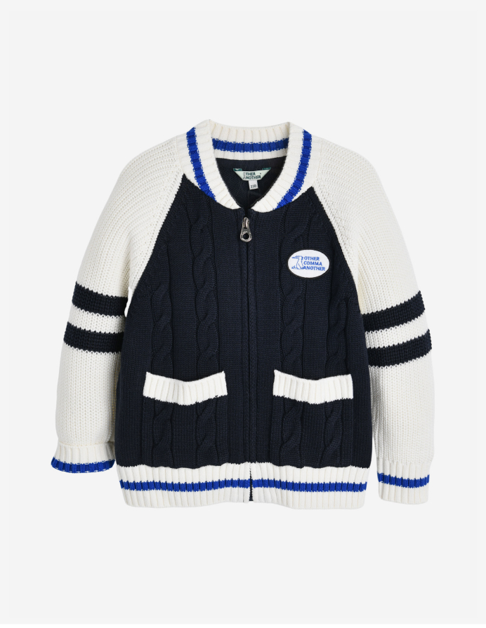 컬리수 니트 바시티 점퍼