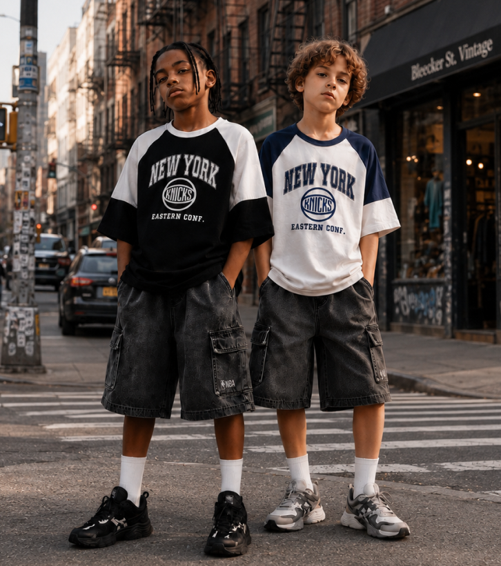 NBAKids NEW YORK KNICKS RAGLAN 3/4 TEE