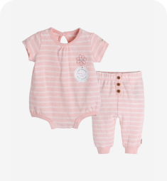 HUGGIES babywear 스트라이프 바디수트 세트