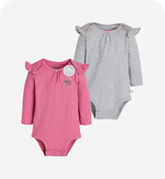 HUGGIES babywear 오가닉 립 플라워 바디수트 2종