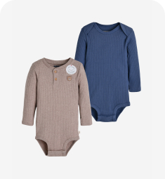 HUGGIES babywear 오가닉 립 곰돌이 바디수트 2종