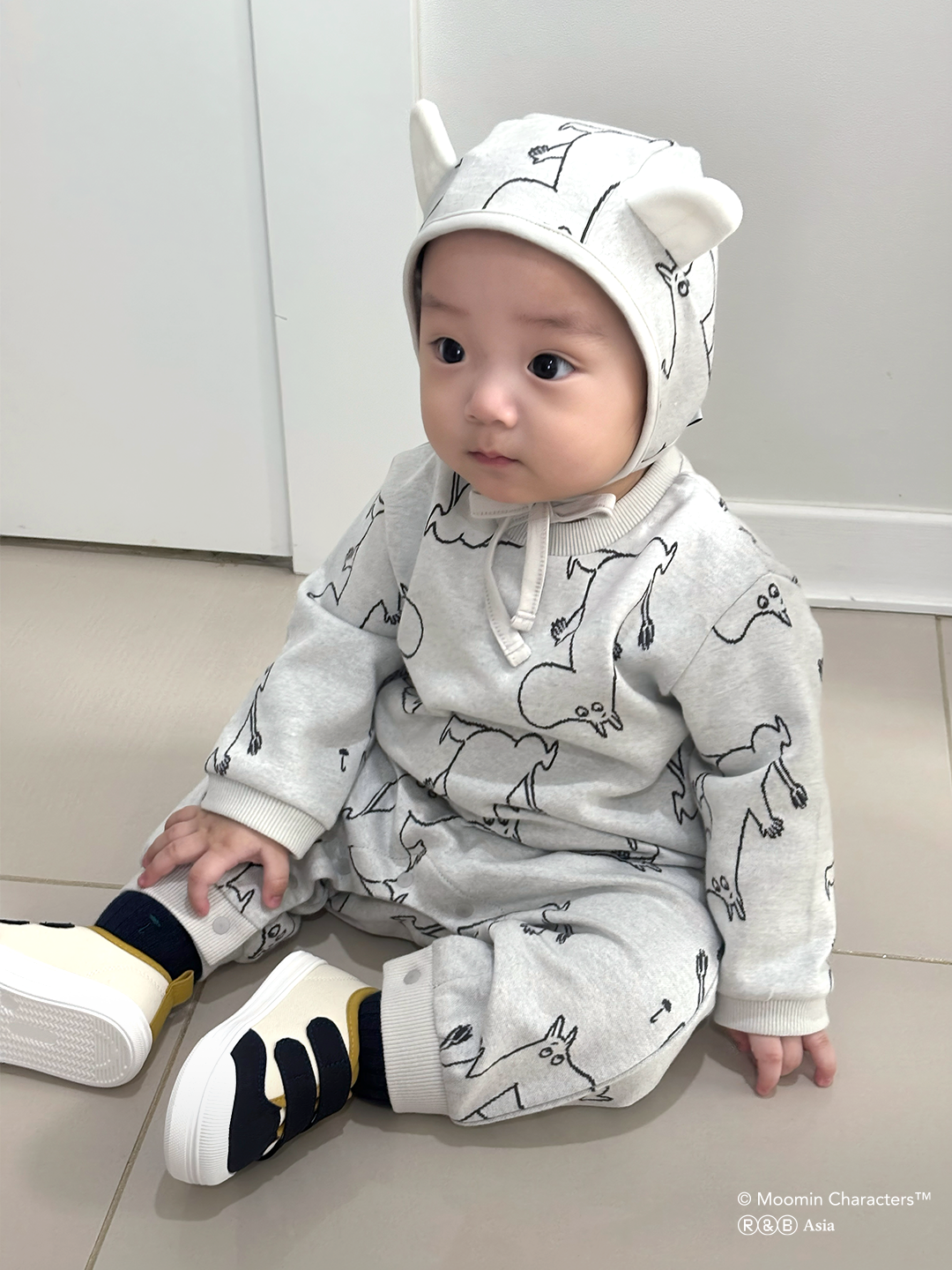 모이몰른 x 무민 무민우주복모자세트